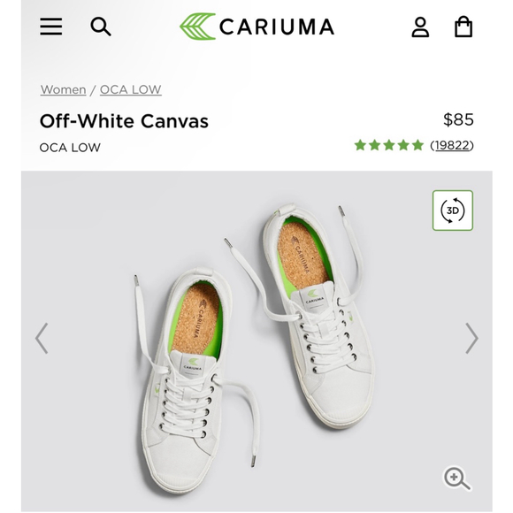 NWT Women’s Cariuma OCA Low Top Off White Canvas Sneaker 8 - Picture 6 of 12